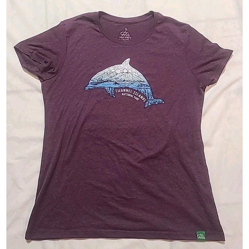 Wild Tribute  XL Purple Dolphin style Channel Islands National Park T-Shirt